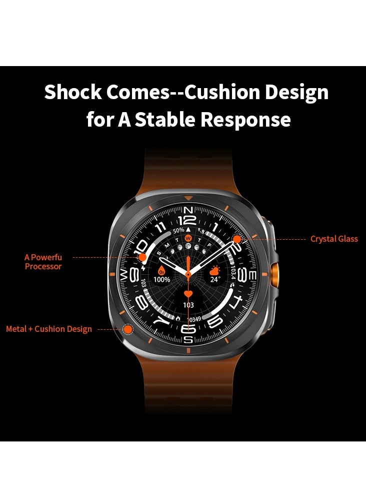 AROAQ - W7 AI Smart Watch Ultra, Rugged Design IP68 Waterproof Blood Oxygen Monitoring Watch, Amoled Screen Display Sleep Monitoring Fitness Watch With 100 Plus Exercise Modes, (Orange) - Image 1