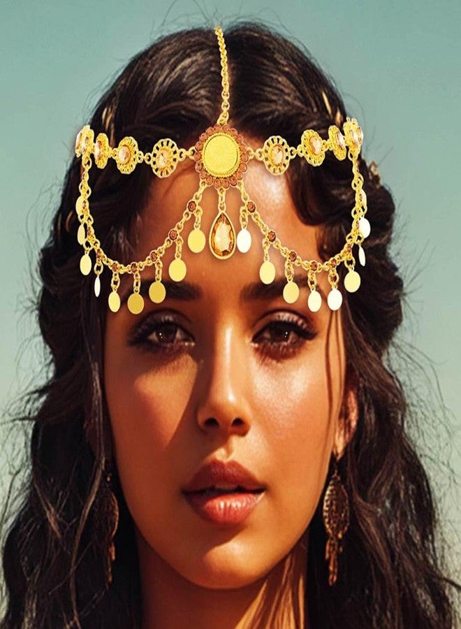 جورايس سلسلة رأس بوهيمية من GORAIS، طوق رأس ذهبي مصري مزين بالترتر، إكسسوارات للنساء - Image 1