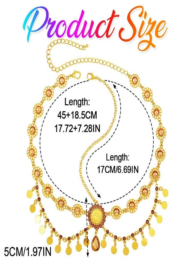 جورايس سلسلة رأس بوهيمية من GORAIS، طوق رأس ذهبي مصري مزين بالترتر، إكسسوارات للنساء - Image 2