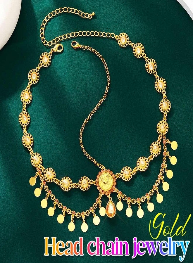 جورايس سلسلة رأس بوهيمية من GORAIS، طوق رأس ذهبي مصري مزين بالترتر، إكسسوارات للنساء - Image 5