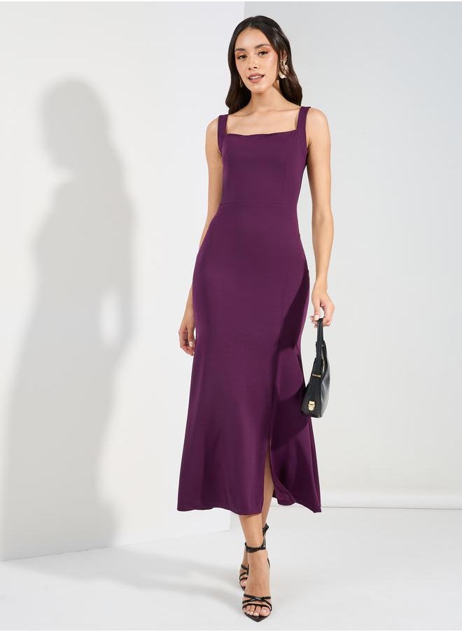 Sleeveless Bodycon Maxi Dress with Split Hem - https://f.nooncdn.com/p/pzsku/Z473E21CB661353585C9EZ/45/1746429600/6c356ac7-41e3-4d4d-9005-72997d06890c.jpg?width=original