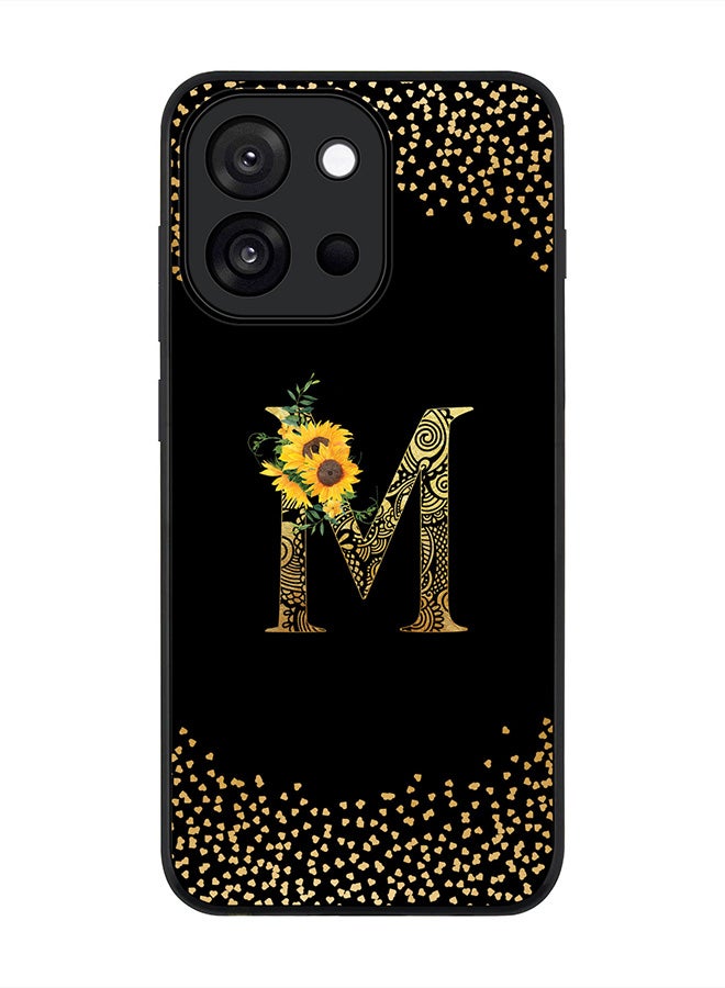 Stylizedd For OnePlus 13s / 13T Case,Slim fit Camera Protection, Shockproof Thin Phone cover  - Custom Floral Monogram - M ( Black )