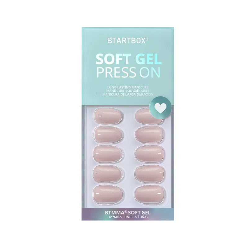 BTArtbox Press On Nails Oval - Soft Gel Press on Nails Oval Nails Fake Nail with Nail Glue, Fit Perfectly, Reusable Glue On Nails in 16 Sizes, Taro Milkshake - Image 3