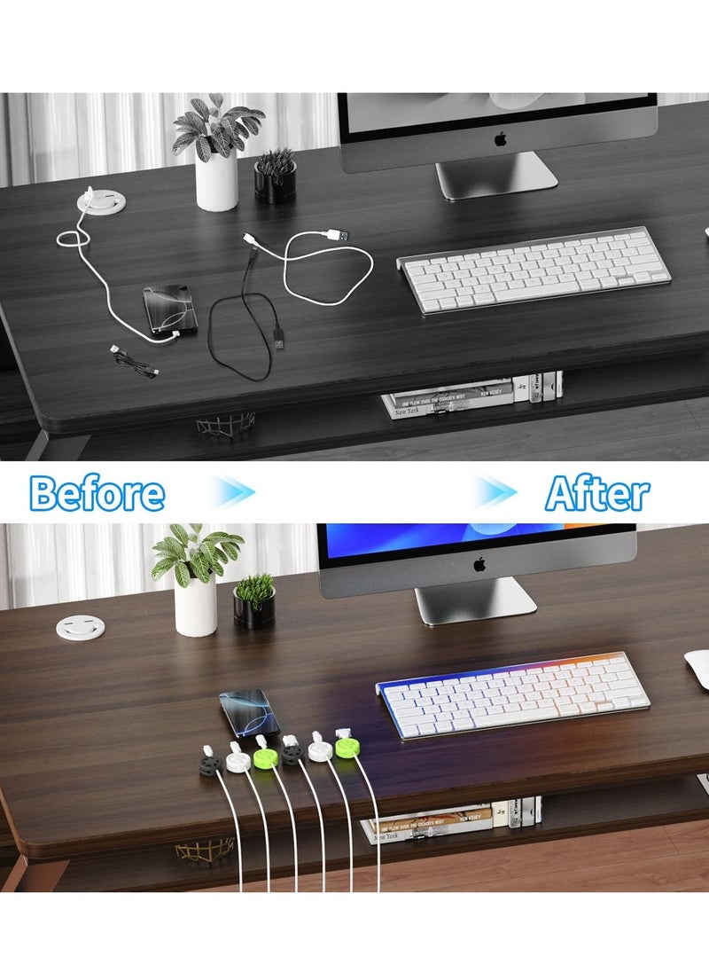 Necomi - 6 Pack Cord Organizer Clips, Desk Cable Management Clips, Cable Holder for Charger Wires, Phone Charger Cord Holder Clips for Desk, Office, Car, Home, Cubicle, Nightstand - Image 1
