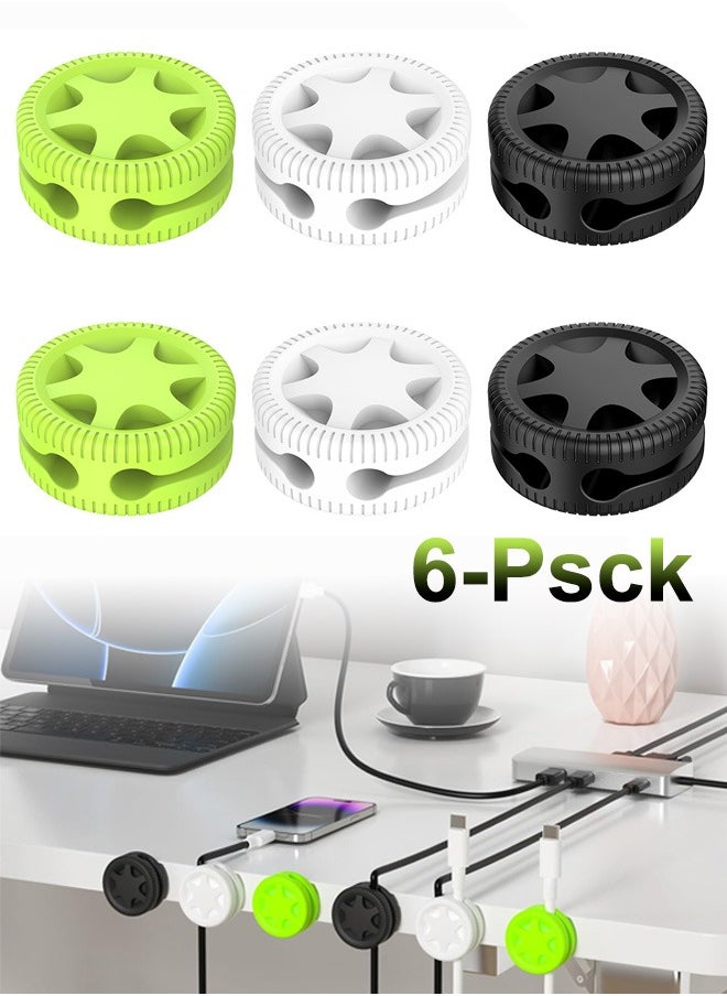 Necomi - 6 Pack Cord Organizer Clips, Desk Cable Management Clips, Cable Holder for Charger Wires, Phone Charger Cord Holder Clips for Desk, Office, Car, Home, Cubicle, Nightstand - Image 1