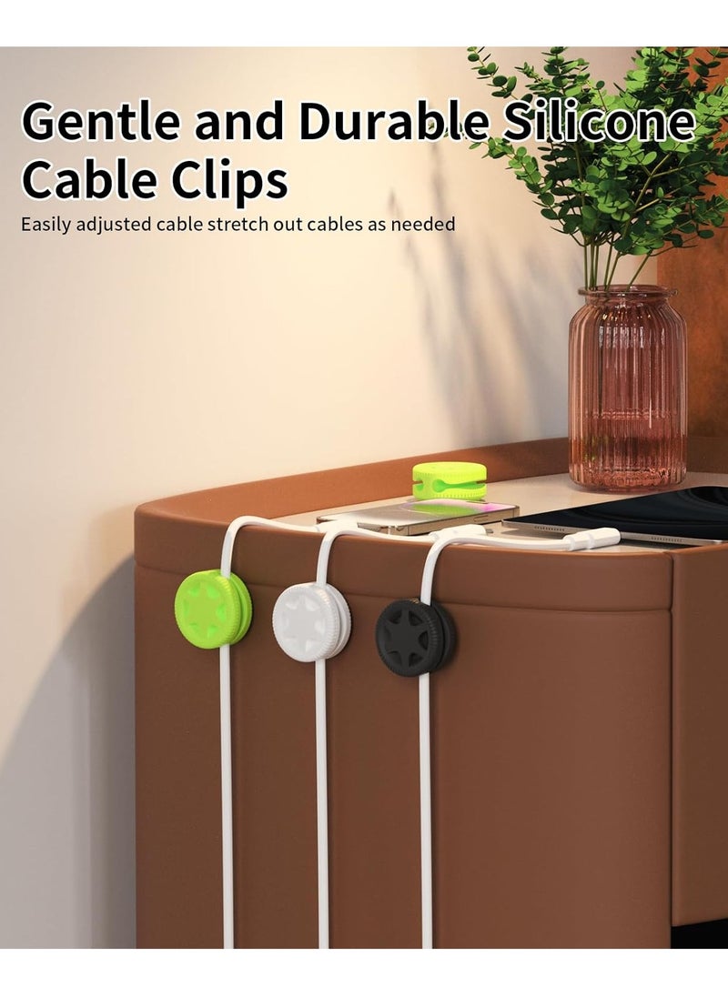 Necomi - 6 Pack Cord Organizer Clips, Desk Cable Management Clips, Cable Holder for Charger Wires, Phone Charger Cord Holder Clips for Desk, Office, Car, Home, Cubicle, Nightstand - Image 1