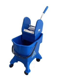 FILMOP Professional Single-Bucket Mop Trolley | Italian Manufactured | 360-Degree Rotating Swivel Wheels | Suitable For Hospitality Settings, Commercial Use, & Professional Use | 30 Liters | Blue 