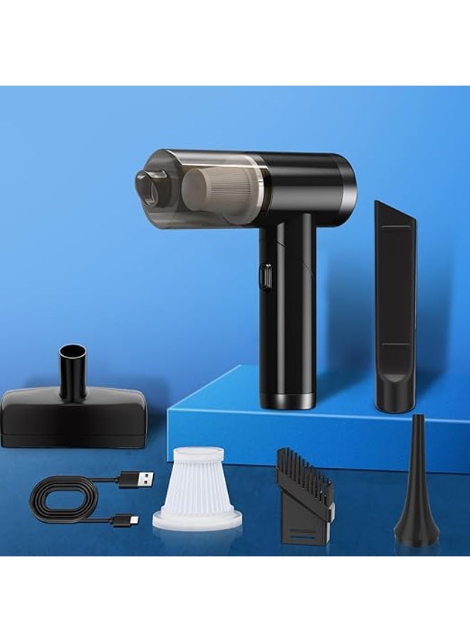 Xoopla 2 in 1 Car Vacuum & Air Duster Foldable Compressed Air Duster Rechargeable Portable Handheld Vacuum Cordless Keyboard Cleaner Air Blower & Mini Vacuum Cleaning for Car/Computer/House Black - Image 5