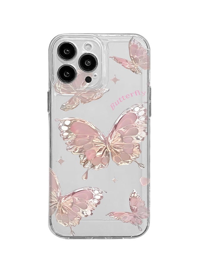 Metallic Butterfly Design Case for iPhone 16 Pro – Elegant, Shockproof, and Slim Fit - Image 1