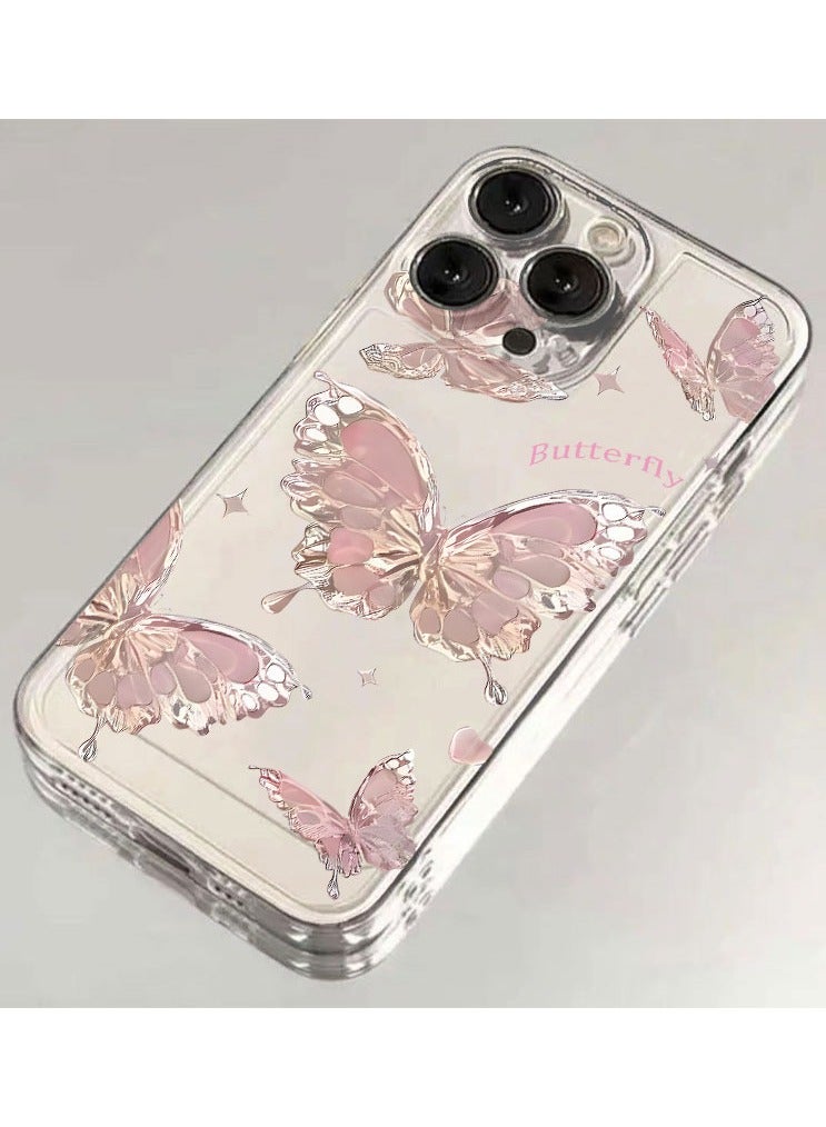 Metallic Butterfly Design Case for iPhone 16 Pro – Elegant, Shockproof, and Slim Fit - Image 3