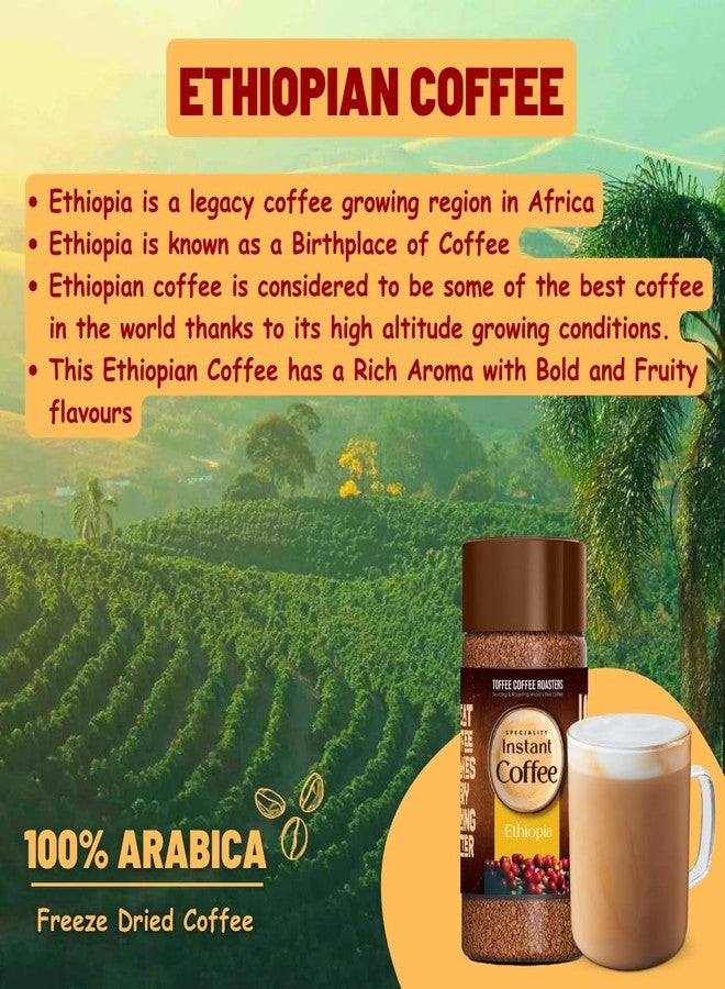 Toffee Coffee Roasters Ethiopia Instant Coffee | 45 gm | 100% Arabica | Freeze Dried Coffee Powder | Makes 23 Cups, Bottle | Latte, Back Coffee, Make Café Style Hot or Cold Coffee - Image 4