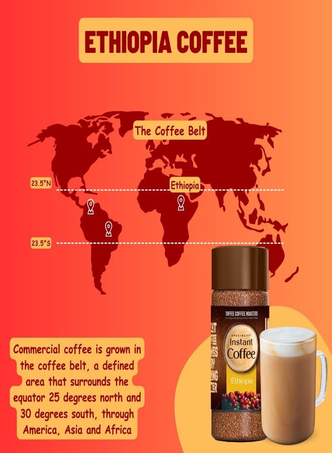 Toffee Coffee Roasters Ethiopia Instant Coffee | 45 gm | 100% Arabica | Freeze Dried Coffee Powder | Makes 23 Cups, Bottle | Latte, Back Coffee, Make Café Style Hot or Cold Coffee - Image 3
