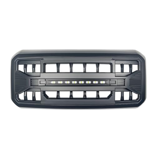 MEGAIE Front Grille Compatible with 2011-2016 F250 F350 F450 F550 Super Duty, Matte Black Front Bumper Grill Guard w/Off-Road Lights - Image 2