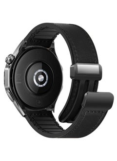 S-Color 22mm Leather Watch Strap Compatible with Huawei GT4 46mm/GT3 46mm/GT3 Pro/Watch 3/GT2e/GT2 pro/GT2 42mm 46mm Replacement Strap Compatible with Samsung Galaxy Watch 3 45mm/Gear S3 Black  - Image 1