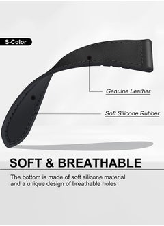 S-Color 22mm Leather Watch Strap Compatible with Huawei GT4 46mm/GT3 46mm/GT3 Pro/Watch 3/GT2e/GT2 pro/GT2 42mm 46mm Replacement Strap Compatible with Samsung Galaxy Watch 3 45mm/Gear S3 Black  - Image 4