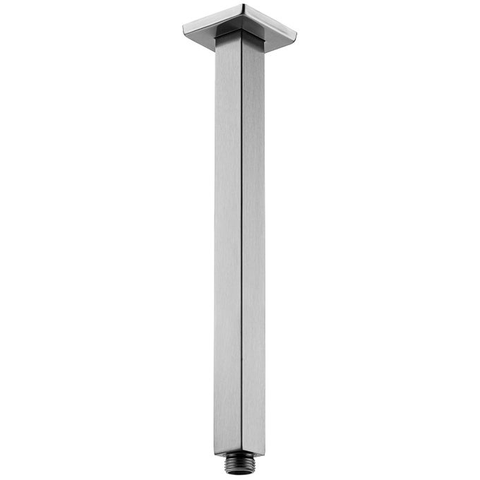12 INCH BRUSHED NICKEL CEILING MOUNT SHOWER ARM AND FLANGE SQUARE RAIN SHOWER HEAD ARM
