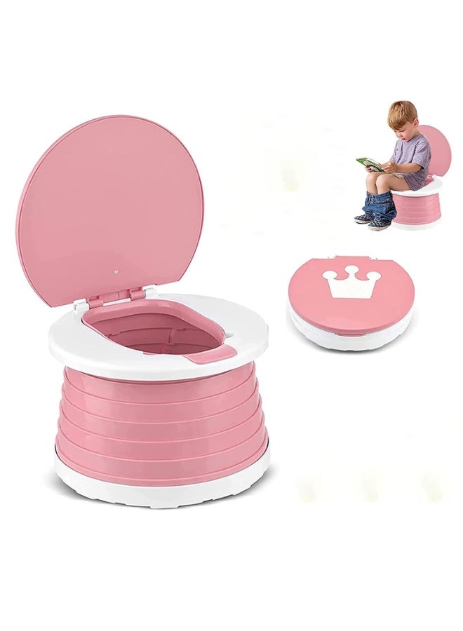 Travel Potty for Toddler, Portable and Foldable Toilet, Apply to Seat Emergency Toilet for Car, Camping, Outdoor, Indoor (pink) - Image 1