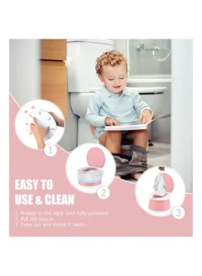 Travel Potty for Toddler, Portable and Foldable Toilet, Apply to Seat Emergency Toilet for Car, Camping, Outdoor, Indoor (pink) - Image 5