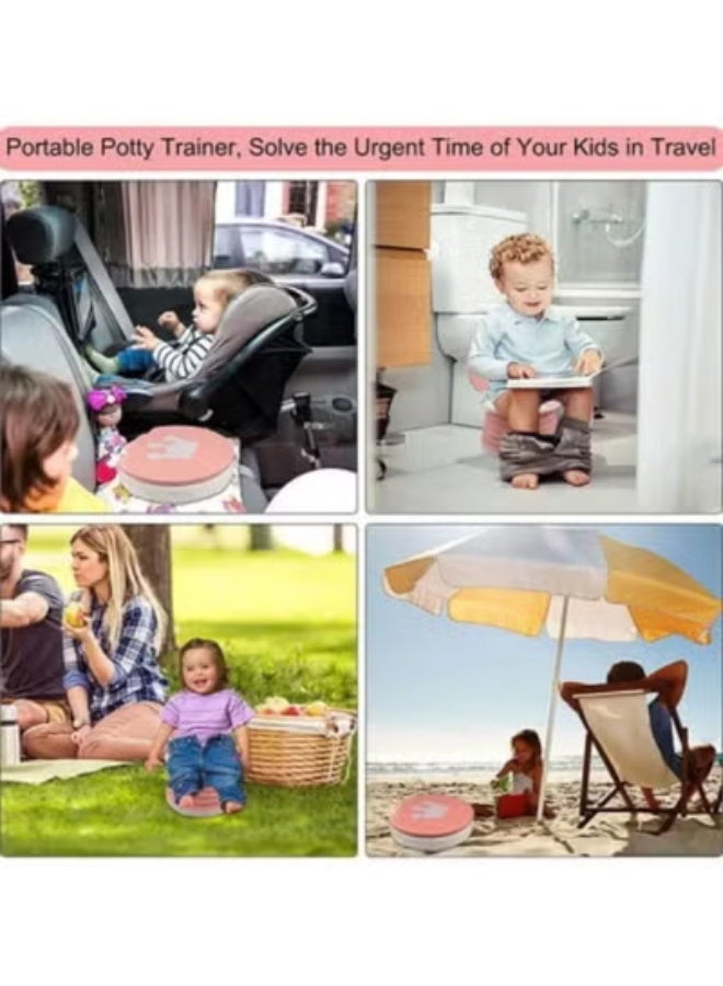 Travel Potty for Toddler, Portable and Foldable Toilet, Apply to Seat Emergency Toilet for Car, Camping, Outdoor, Indoor (pink) - Image 4