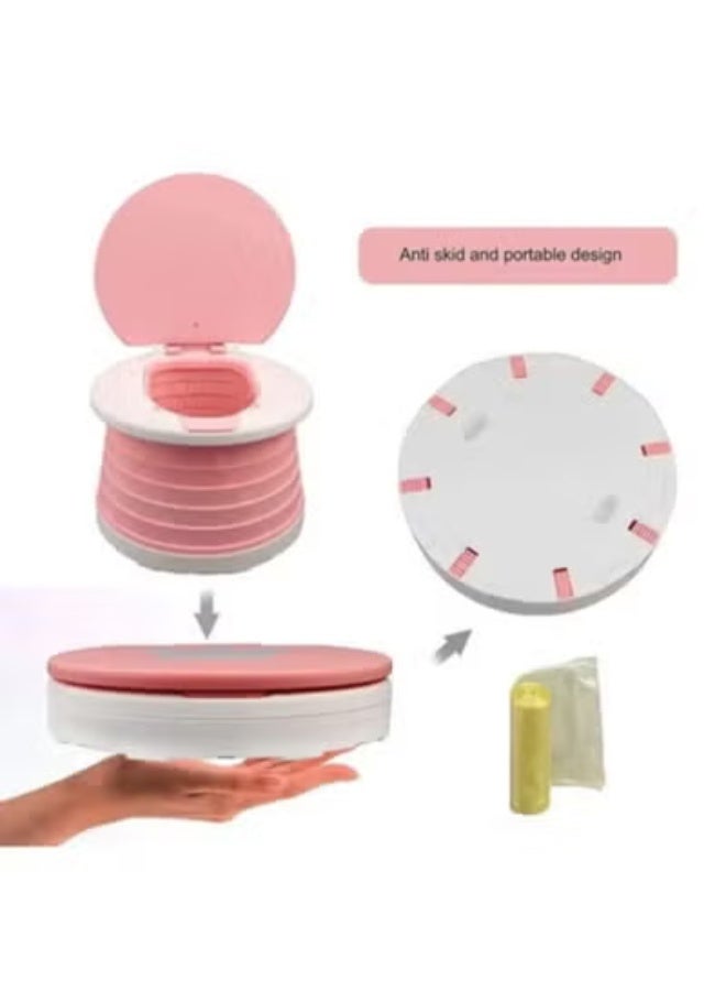 Travel Potty for Toddler, Portable and Foldable Toilet, Apply to Seat Emergency Toilet for Car, Camping, Outdoor, Indoor (pink) - Image 2