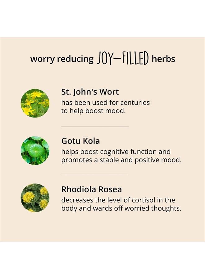 HAPPY HEALTHY HIPPIE Joy-Filled Mood Support Supplement with St Johns Wort | Helps Calm The Mind & Body, Stress Relief Energy Supplements | 100% Plant-Based | Ashwagandha, Rhodiola, Eleuthero | Herbal Adaptogens, 180 ct - Image 3