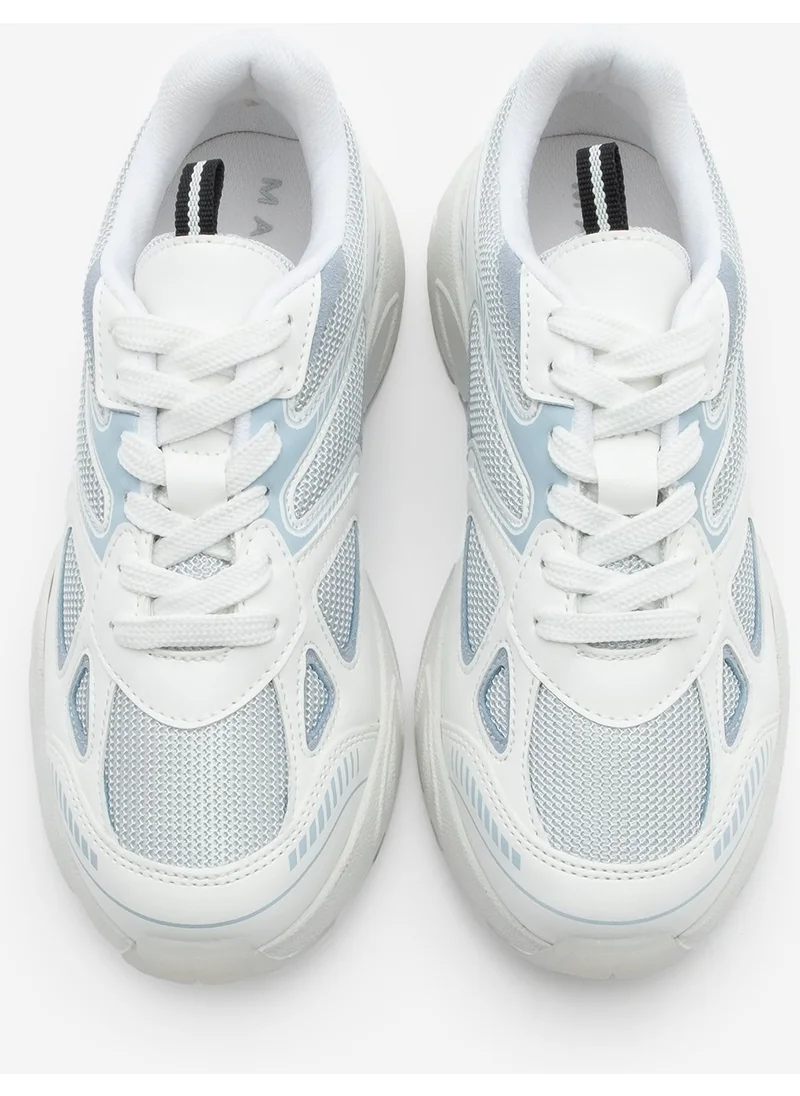MARJIN Women's Sneaker Thick Sole Laced Mesh Detailed Sports Shoes Yuvez