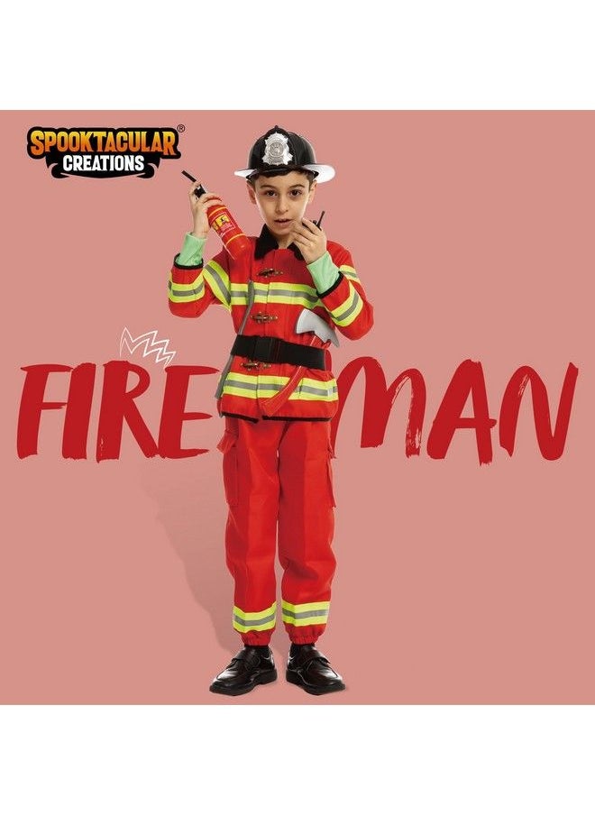 Spooktacular Creations - Child Boy Fire Fighter Costume Red (Small (5 7Yr)) - Image 1