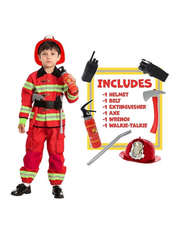 Spooktacular Creations - Child Boy Fire Fighter Costume Red (Small (5 7Yr)) - Image 1