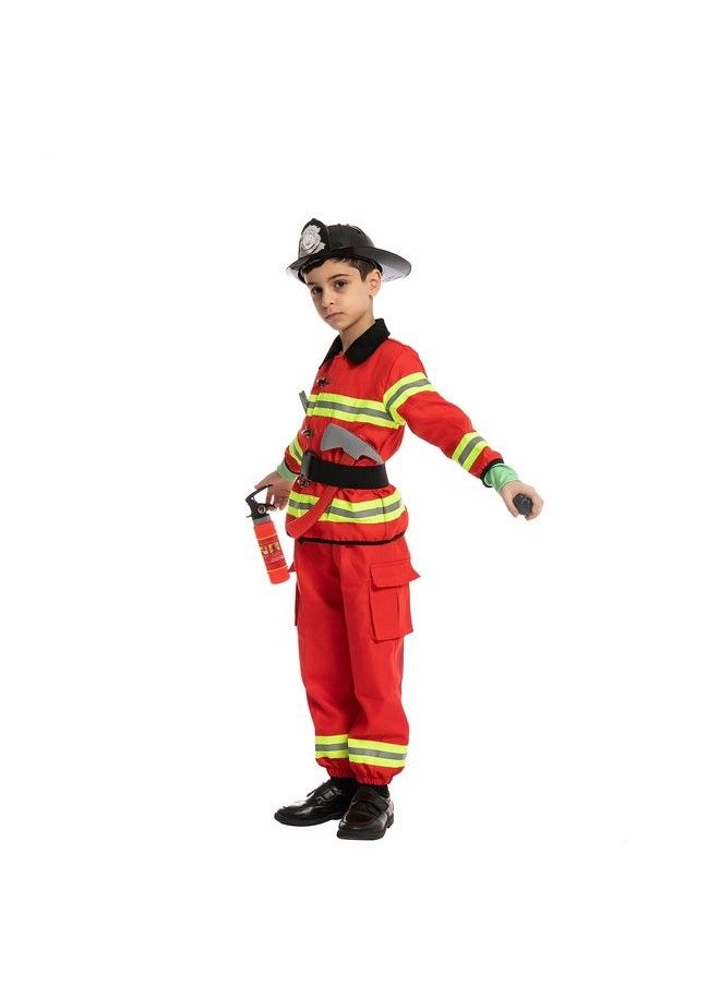 Spooktacular Creations - Child Boy Fire Fighter Costume Red (Small (5 7Yr)) - Image 1