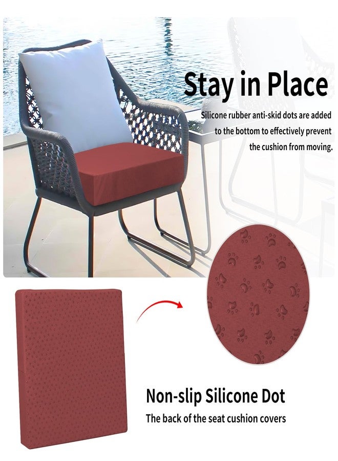 إيزي-جوينج أغطية وسائد فناء مقاومة للماء سهلة الاستخدام، مقاس 22×20×4 بوصة، عبوة من 4 قطع، بديلة لأغطية وسائد المقاعد الخارجية غير القابلة للانزلاق مع سحاب. لون خمري - Image 4