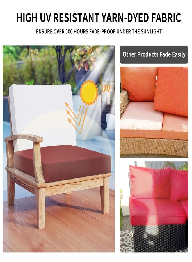 إيزي-جوينج أغطية وسائد فناء مقاومة للماء سهلة الاستخدام، مقاس 22×20×4 بوصة، عبوة من 4 قطع، بديلة لأغطية وسائد المقاعد الخارجية غير القابلة للانزلاق مع سحاب. لون خمري - Image 3