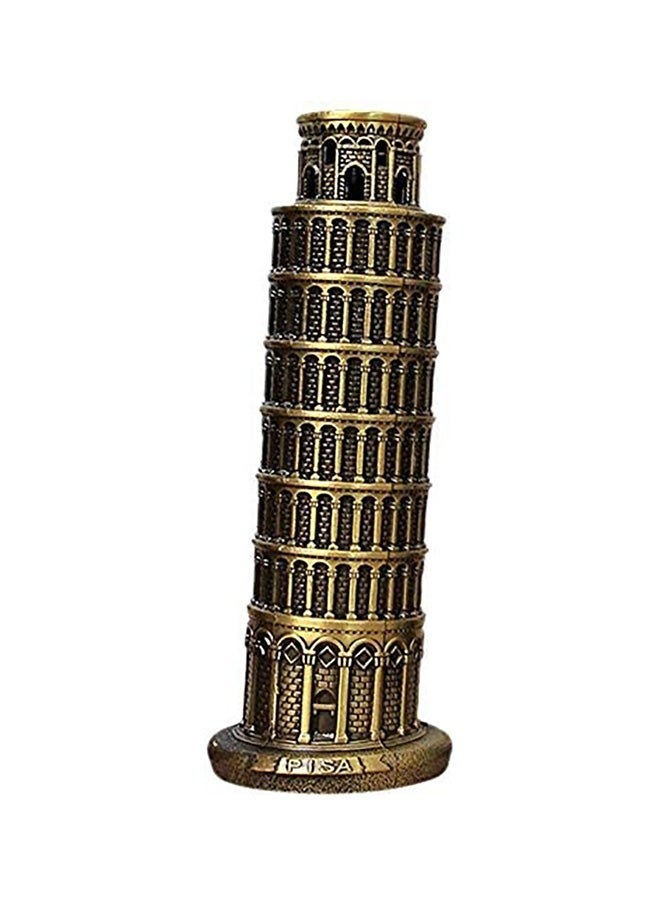 PEI  AN The Leaning Tower of Pisa Metal Statue Gold - Image 1
