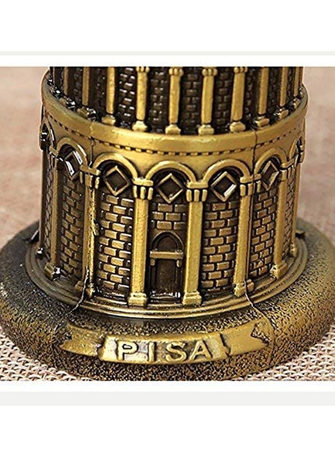 PEI  AN The Leaning Tower of Pisa Metal Statue Gold - Image 2