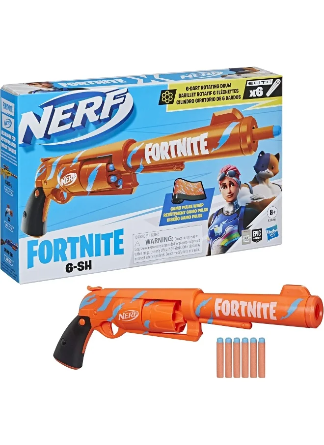 نيرف Nerf Fortnite 6-SH Dart Blaster - Camo Pulse Wrap