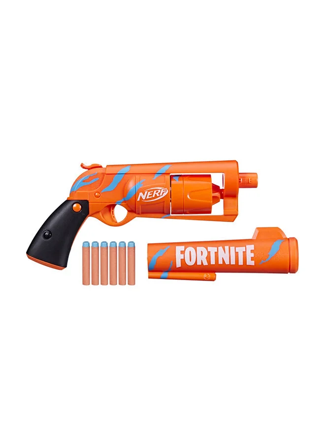 نيرف Fortnite 6-SH Dart Blaster -- Camo Pulse Wrap, Hammer Action Priming, 6-Dart Rotating Drum, Includes 6 Official Elite Darts