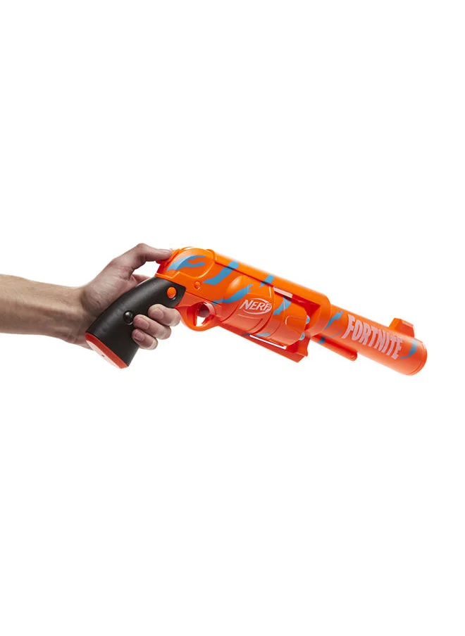 NERF Fortnite 6-SH Dart Blaster -- Camo Pulse Wrap, Hammer Action Priming, 6-Dart Rotating Drum, Includes 6 Official Elite Darts