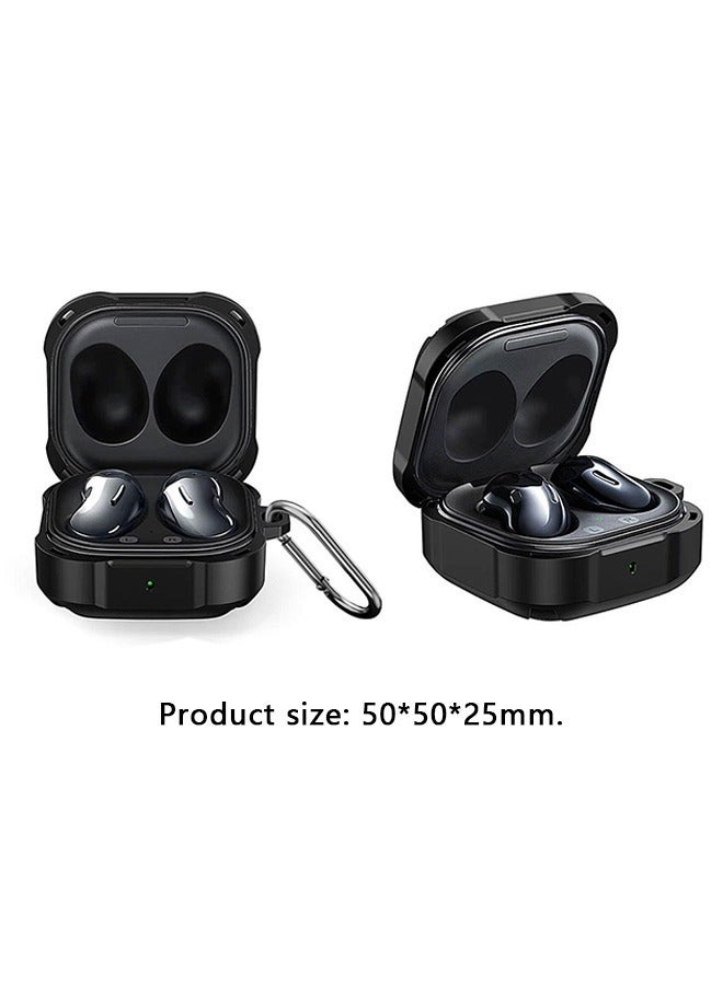 Samsung Galaxy Buds2 Protective Case Cover, Headphone Cover Rugged Shockproof TPU Two-Color PC With Buckle Hard Case Full Body, Protective Headphones Case for Galaxy Buds2 Pro (Black+Yellow) - Image 2