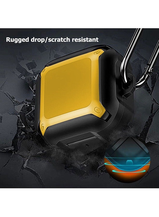 Samsung Galaxy Buds2 Protective Case Cover, Headphone Cover Rugged Shockproof TPU Two-Color PC With Buckle Hard Case Full Body, Protective Headphones Case for Galaxy Buds2 Pro (Black+Yellow) - Image 5