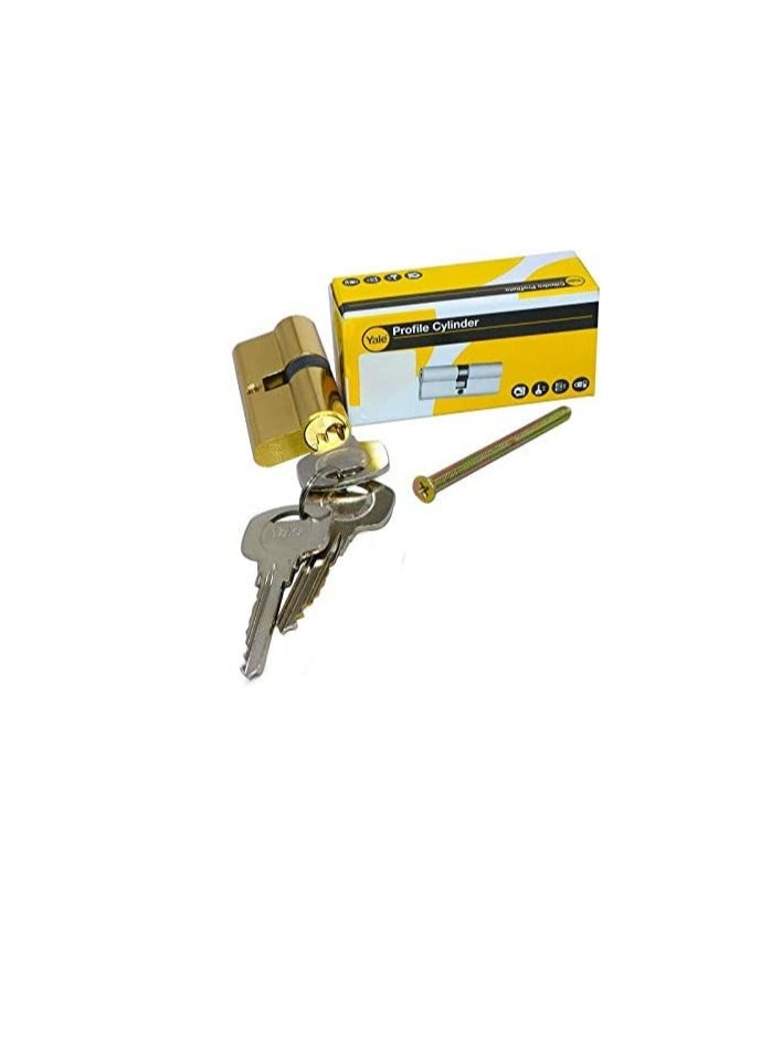 Yale Yale Brass Cylinder and Key, 70mm  - Image 2