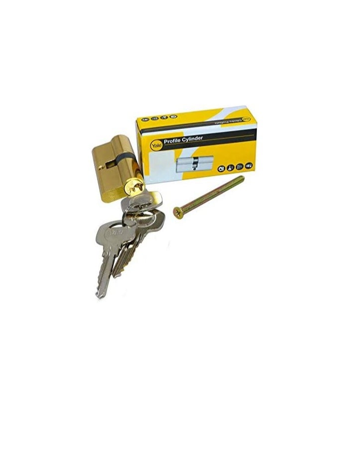 Yale Yale Brass Cylinder and Key, 70mm  - Image 1