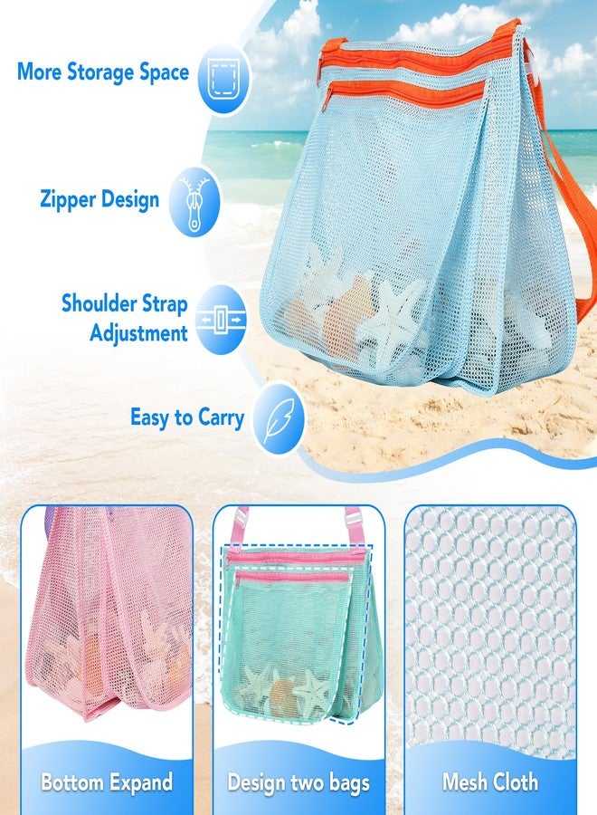 LIDAGO Beach Bag Toys for Shell Collecting,Beach Mesh Bag with Adjustable Shoulder Straps,Swimming Accessories for Boys and Girls - Image 4