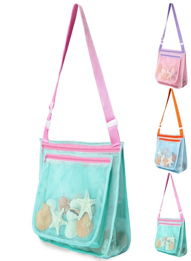 LIDAGO Beach Bag Toys for Shell Collecting,Beach Mesh Bag with Adjustable Shoulder Straps,Swimming Accessories for Boys and Girls - Image 1