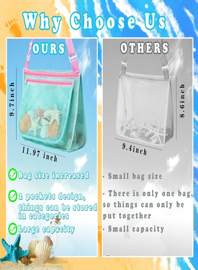 LIDAGO Beach Bag Toys for Shell Collecting,Beach Mesh Bag with Adjustable Shoulder Straps,Swimming Accessories for Boys and Girls - Image 3