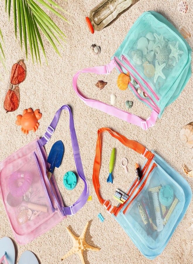 LIDAGO Beach Bag Toys for Shell Collecting,Beach Mesh Bag with Adjustable Shoulder Straps,Swimming Accessories for Boys and Girls - Image 5