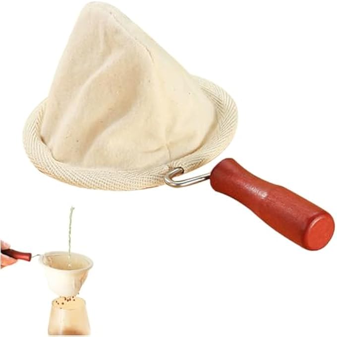 Excefore Coffee Filter With Handle Espresso Filter Cloth Filter Professional Barista Filter 4Inch Wooden Handle Reusable Filter For Espresso Coffee Shop Daily Use Filter BasketRed - Image 1