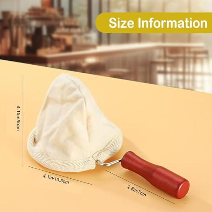 Excefore Coffee Filter With Handle Espresso Filter Cloth Filter Professional Barista Filter 4Inch Wooden Handle Reusable Filter For Espresso Coffee Shop Daily Use Filter BasketRed - Image 3