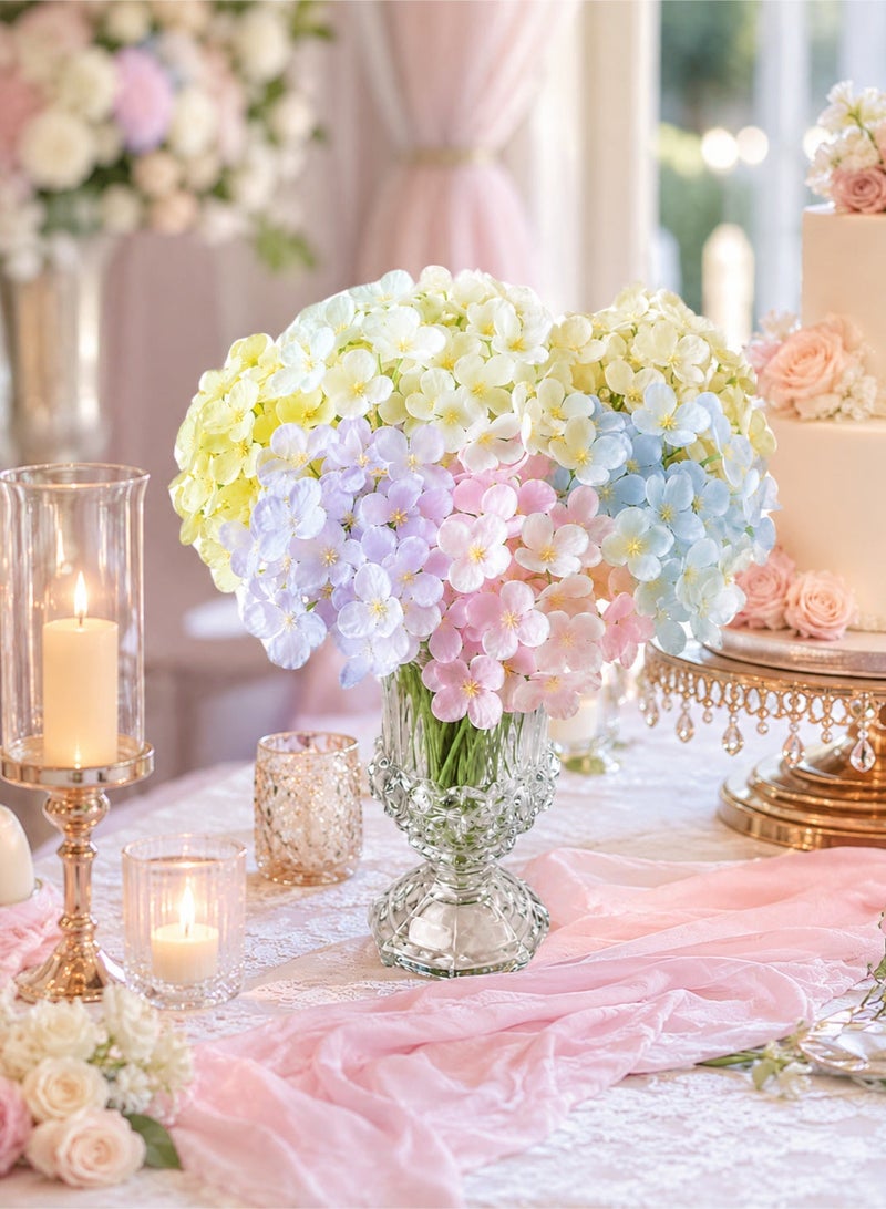 180Pcs Artificial Flowers Bouquet, Fake Hydrangea for Home Decoration, Wedding & Bridal Party, Real Touch Silk Flowers for Living Room Bedroom Office Shelf - Image 1