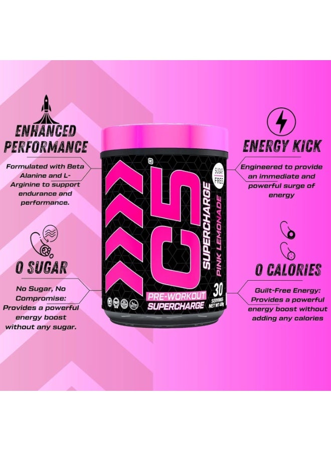 C5 SUPERCHARGE PRE-WORKOUT 30SER PINK LEMONADE 400G - Image 2