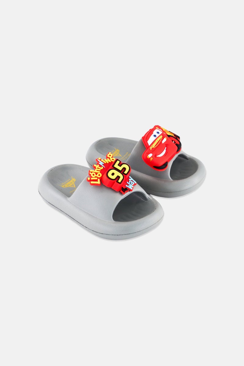 Disney Pixar Toddlers Boy Slip On Lightning McQueen Slide, Grey  - Image 1