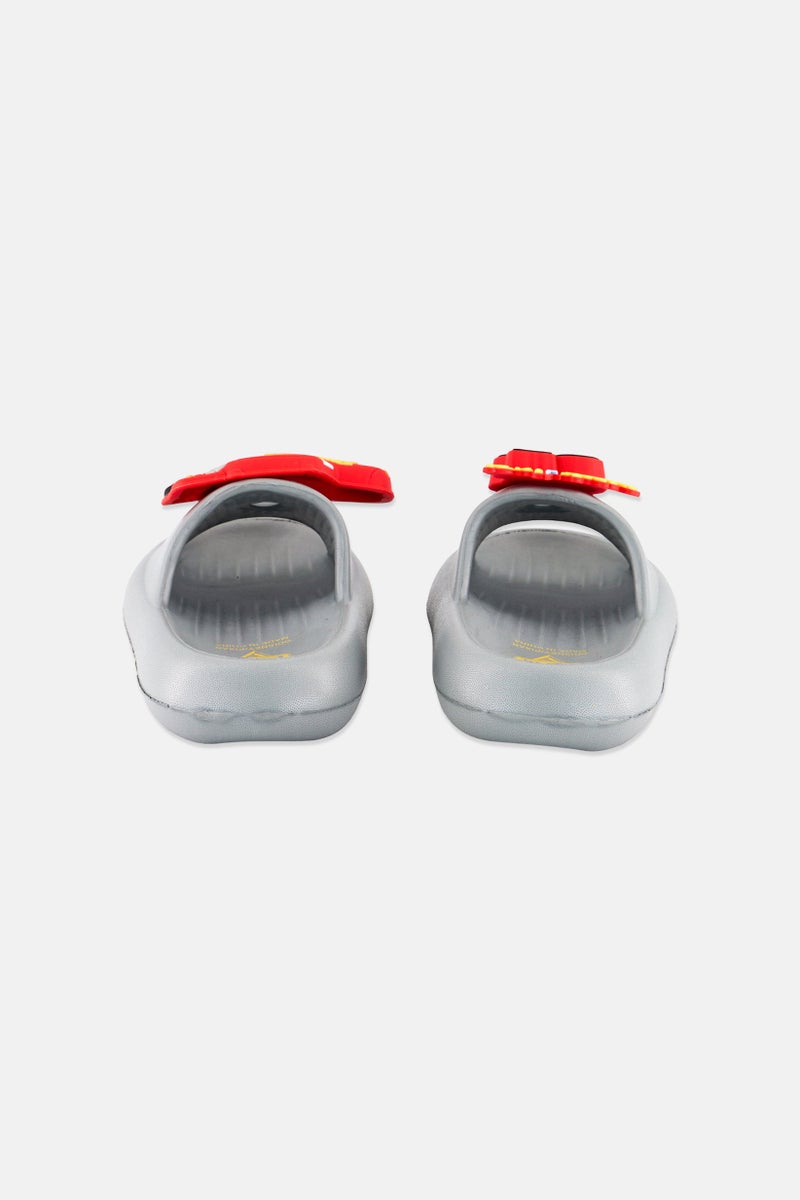 Disney Pixar Toddlers Boy Slip On Lightning McQueen Slide, Grey  - Image 4